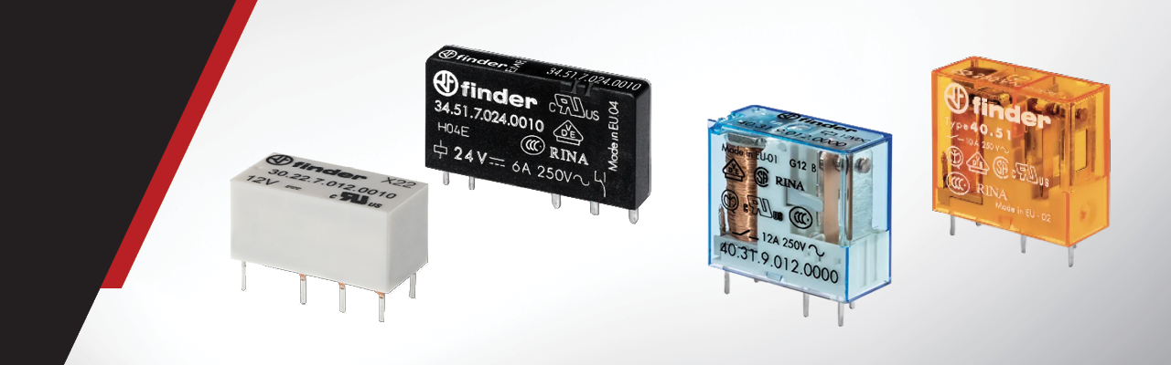 Finder PCB relays for industrial electronic control systems