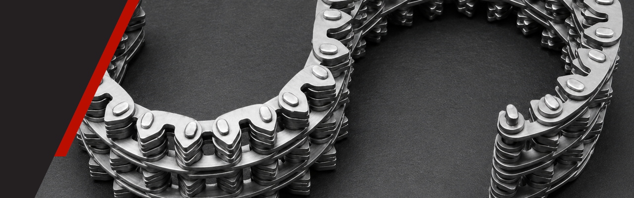 Ramsey duplex silent chain for serpentine drive applications