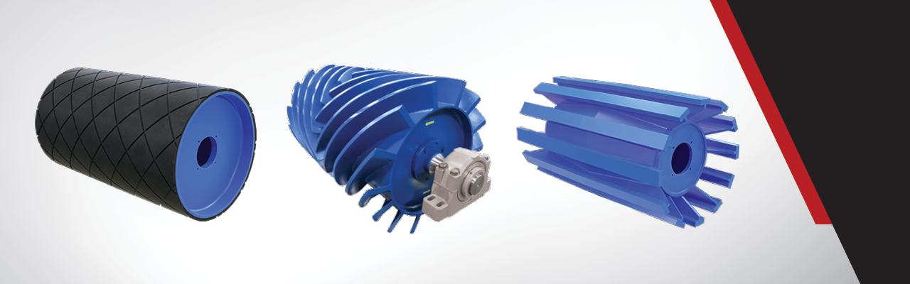 Martin heavy-duty conveyor pulleys including drum, wing, and engineered pulley designs